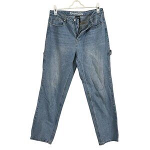 Organic Blue Womens Size 9/29 Carpenter Tapered 100% Cotton Jeans 90s